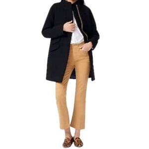 J. CREW Stadium Cloth Wool Coat In Black Size 0